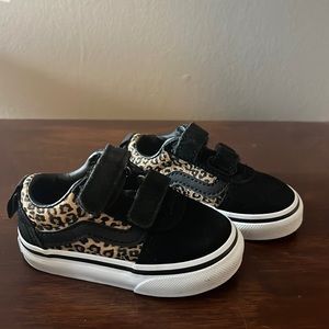 Leopard Print Toddler Girl Vans, Size 4